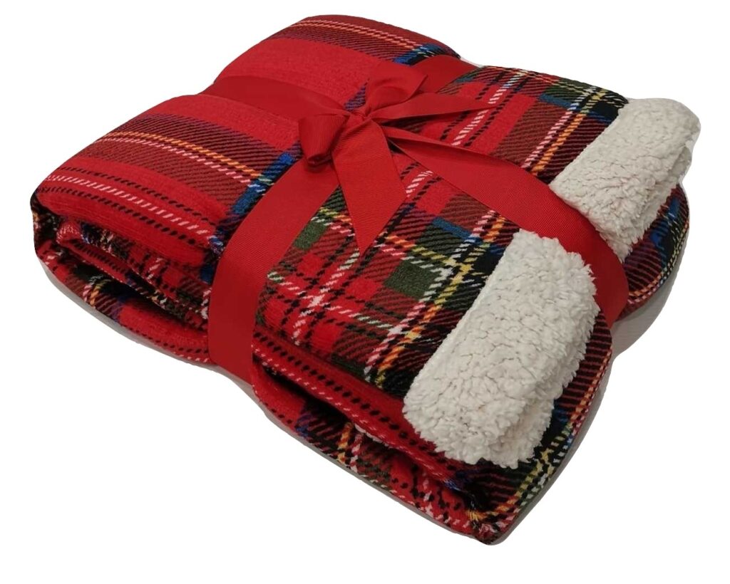 Coperta/Morbidotto tartan rosso 240x200 DAUNEX