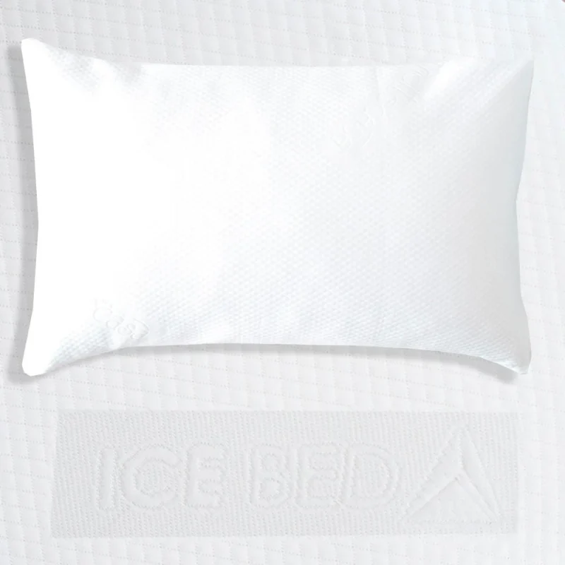 ICE BED fodera per COPRIMATERASSO Innovativo tessuto termico che dona al corpo una piacevole sensazione di freschezza percepibile immediatamente. La capacità di assorbire in tempi record il calore del corpo garantisce il mantenimento della temperatura ideale nel corco del riposo n. 1 Fodera 50x80