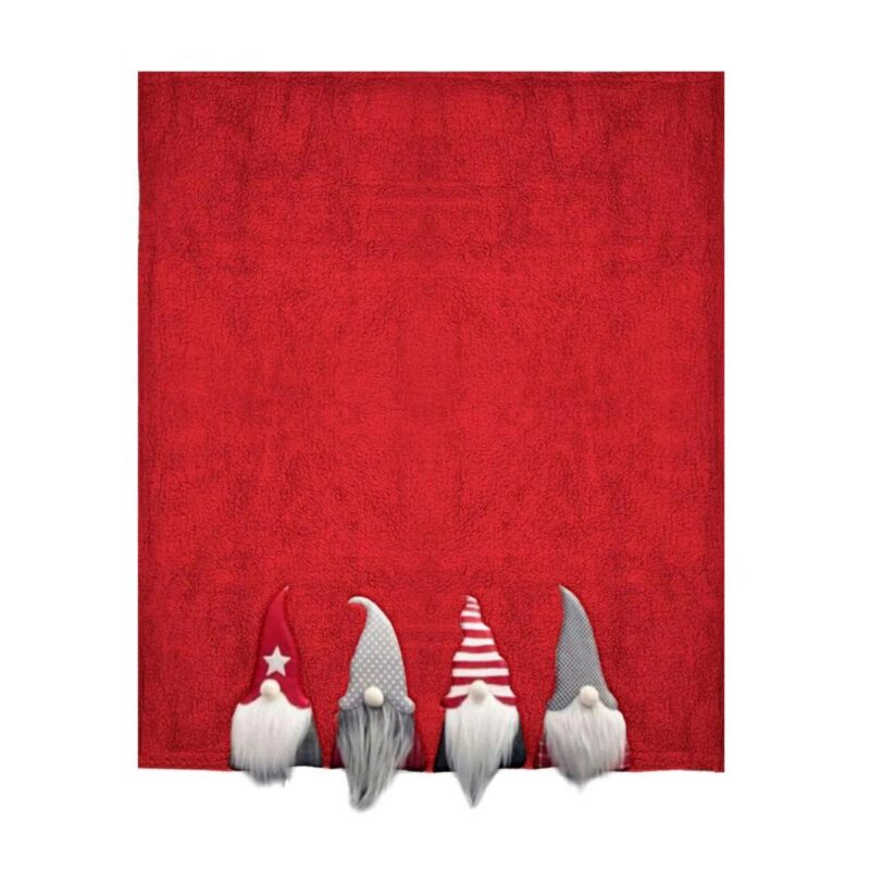 Plaid morbidotto Daunex ELFI Caldo e soffice è ideale da tenere sul divano, ai piedi del letto o come coperta Colore rosso con sul fondo 4 elfi ricamati con barba in rilievo Misura: Coperta singola, 150 x 200 cm Tessuto: 100% poliestere Peso: 280 gr/m2 Confezionamento: con bordo risvoltato Packaging: In scatola Lavabile a 30°C in lavatrice. Non candeggiare, non stirare a caldo, no asciugatrice.