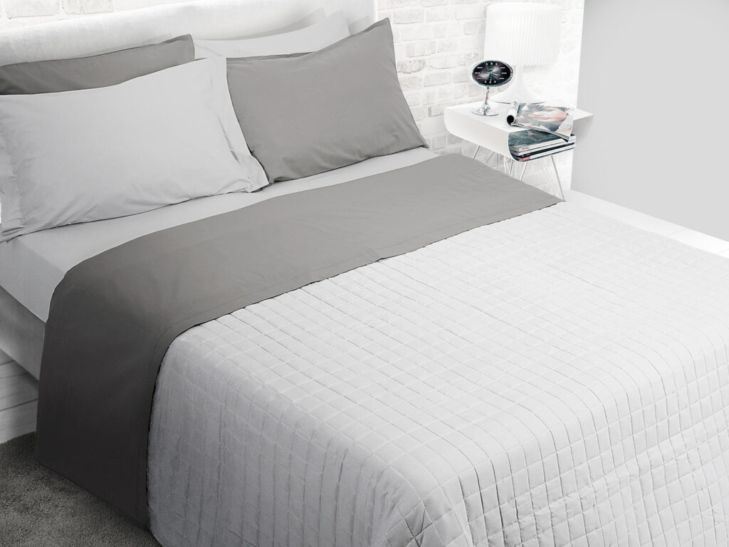 Completo Letto Singolo Bicolor No Stiro in 100% Cotone Daunex