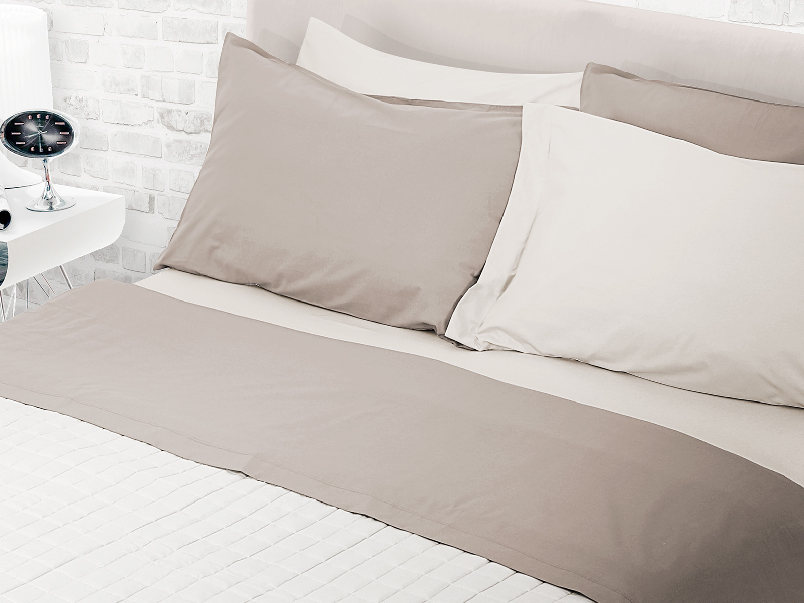 Completo Letto Singolo Bicolor No Stiro in 100% Cotone Daunex - immagine 6