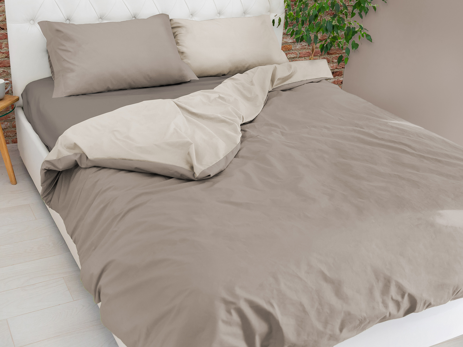 Copripiumino Singolo Bicolor No Stiro in 100% Cotone Daunex - immagine 3