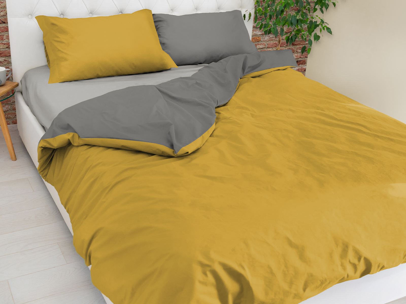 Copripiumino Matrimoniale Bicolor No Stiro in 100% Cotone Daunex - immagine 9