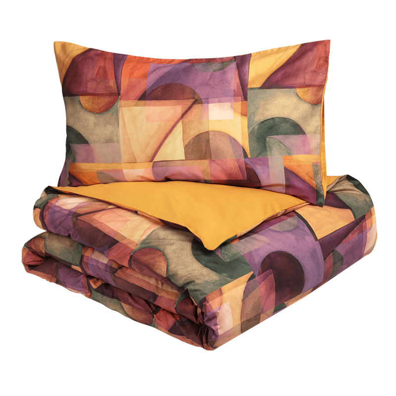 L'emisfero sud del mondo si esrinme nella collezione PARACAS. L’affascinante paesaggio del Perù fatto di rocce rosse e sabbia color fuoco che si tuffano nel blu dell’oceano è restituito in un disegno astratto che rimanda ai capolavori di Paul Klee. Lo scenario citato è sottolineato anche dalle tonalità scelte: la gamma dei colori caldi e quella dei verdi che include le sfumature dell’acqua. Preziosa stampa digitale - Percalle di puro cotone La faccia superiore del sacco e delle federe sono in percalle di puro cotone stampato in digitale, l'altra faccia è in percalle di puro cotone tinta unita. Misure: 2 Piazze: sacco 250x260 cm - federe 52x82 cm Sistema di fissaggio Twins®