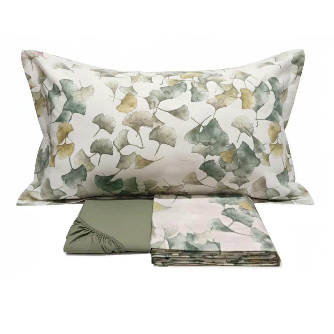 FAZZINI Completo Lenzuola in Flanella Di Cotone Fantasia - Ginkgo Il Completo Lenzuola Ginkgo è realizzato in Flanella di Puro Cotone, impreziosito da una raffinata stampa digitale ispirata alla natura. Le iconiche foglie di ginkgo, leggere e armoniose creano un motivo delicato ed elegante. Il disegno è proposto in palette cromatiche naturali e sofisticate, capaci di donare alla camera un’atmosfera rilassante e senza tempo. Il sotto è in tinta unita La Flanella utilizzata da Fazzini è di Altissima Qualità, in puro cotone e in grado di restare inalterata negli anni grazie al trattamento Anti-Pilling che riduce la formazione di odiosi pelucchi e pallini sul tessuto di Flanella. Il Completo Lenzuola comprende il lenzuolo di sopra fantasia ginkgo 260x295, il lenzuolo di sotto con angoli 180x200 e le 2 federe. Caratteristiche tecniche: Materiale: 100% cotone Design: floreale Lavaggio: facilmente lavabile in lavatrice a 30 gradi